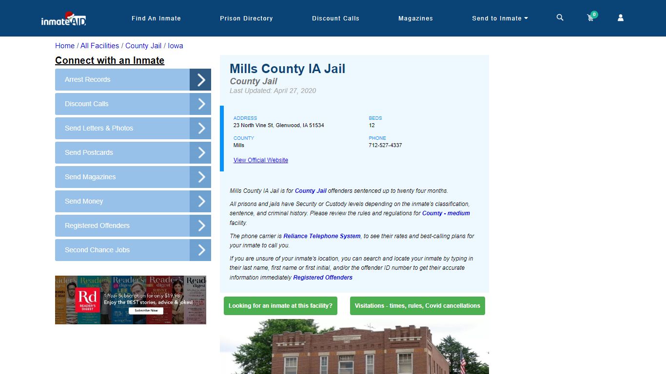 Mills County IA Jail - Inmate Locator - Glenwood, IA